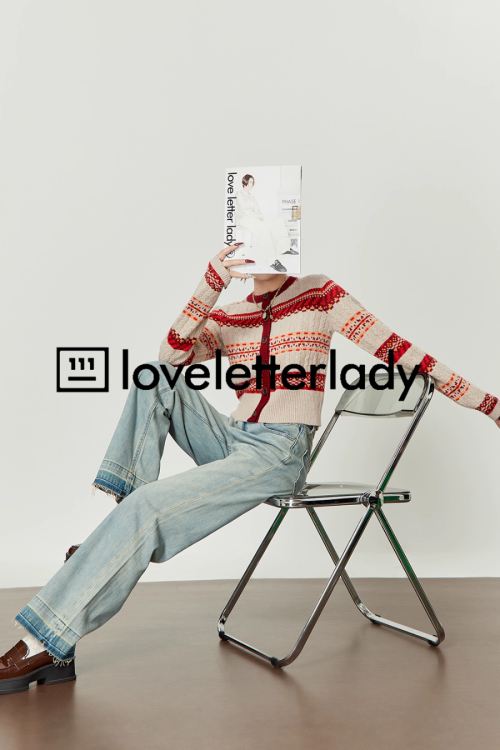 Red Striped Jacquard Knit