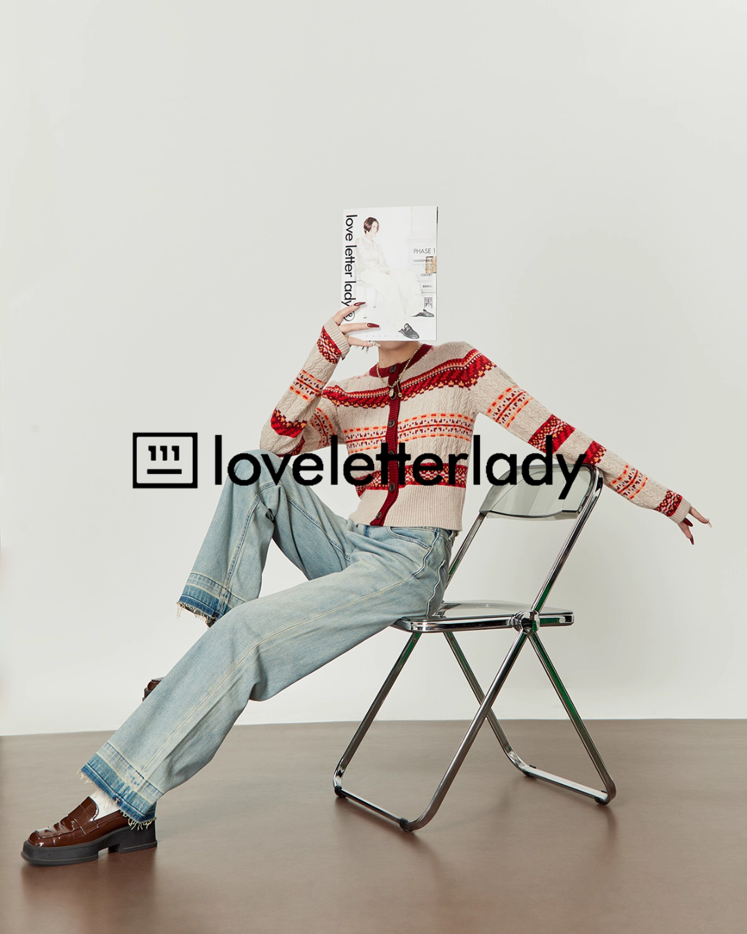 Red Striped Jacquard Knit Red Striped Jacquard Knit