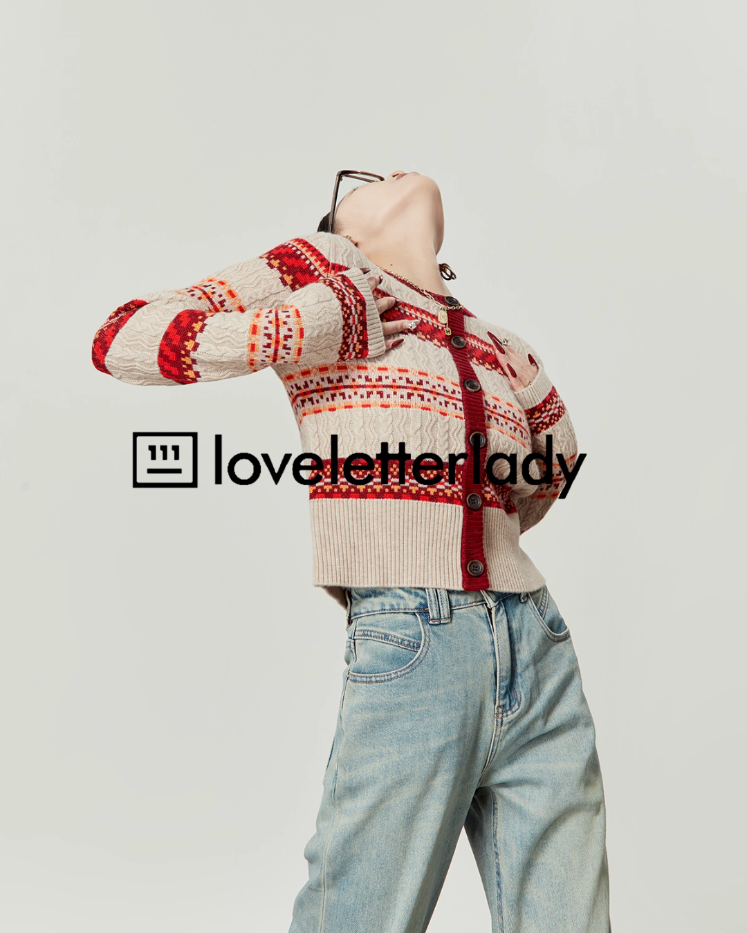 Red Striped Jacquard Knit Red Striped Jacquard Knit