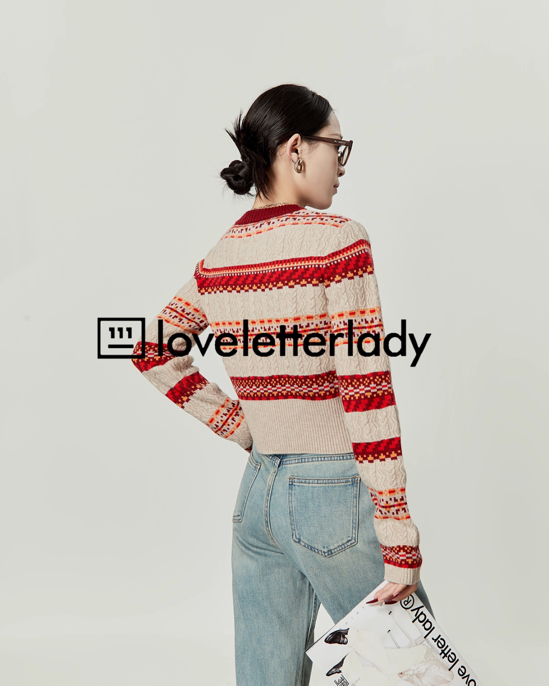 Red Striped Jacquard Knit Red Striped Jacquard Knit