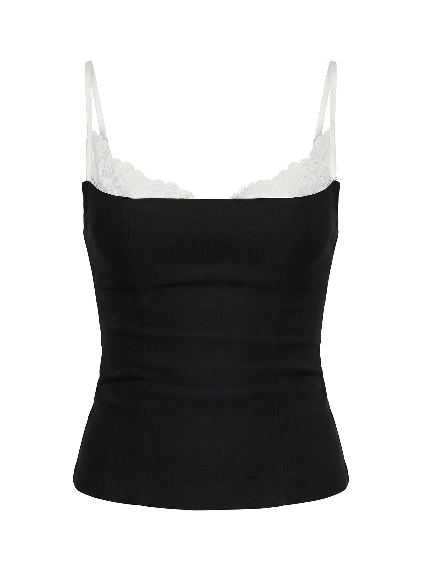 Renaissance Corset Lace Top Black / White