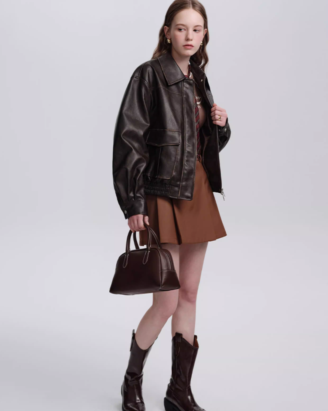 Retro Brown Leather Jacket Retro Brown Leather Jacket
