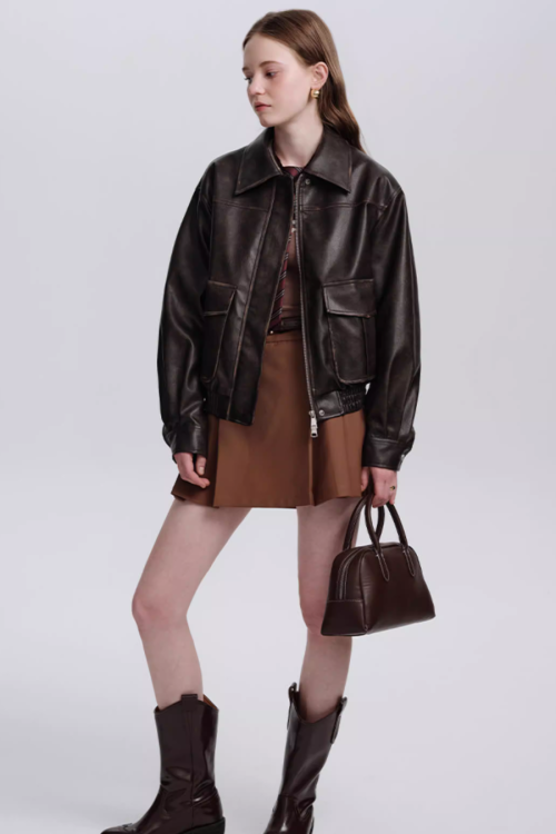 Retro Brown Leather Jacket
