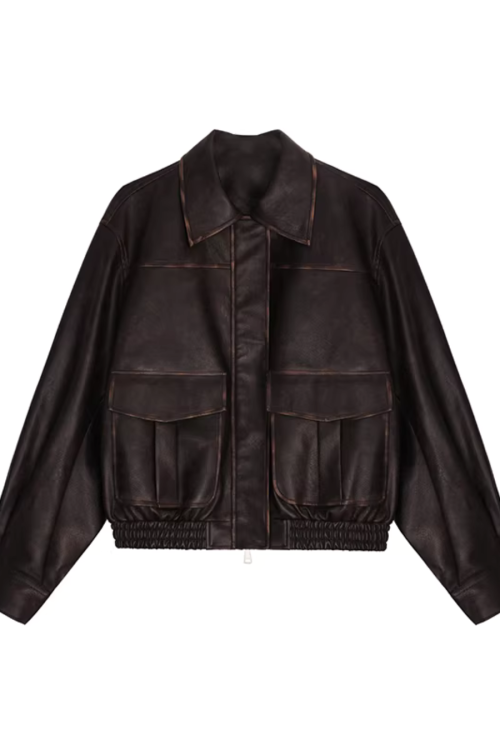 Retro Brown Leather Jacket