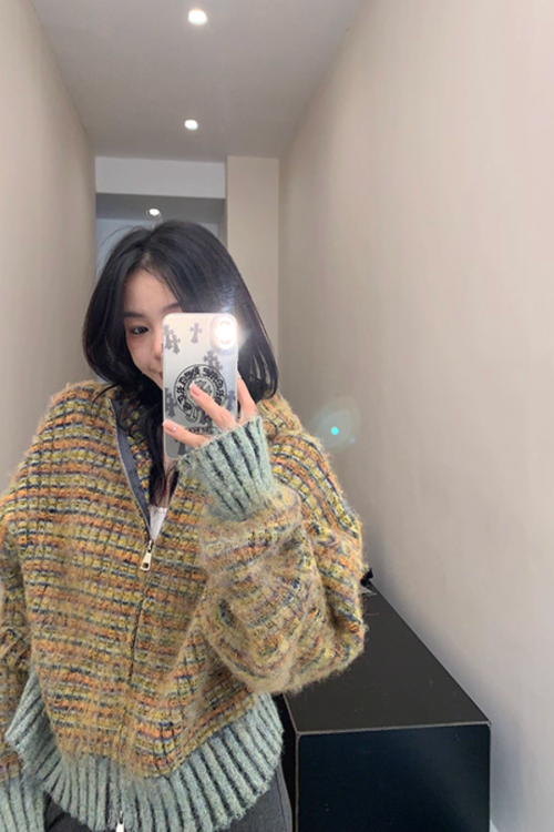 Retro Brushed Knit Hoodie