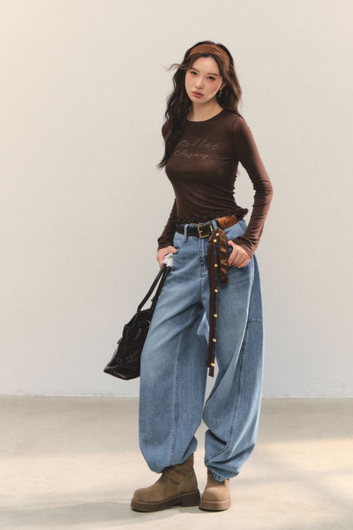 Retro Casual Khaki Jacket / Long-Sleeve Top