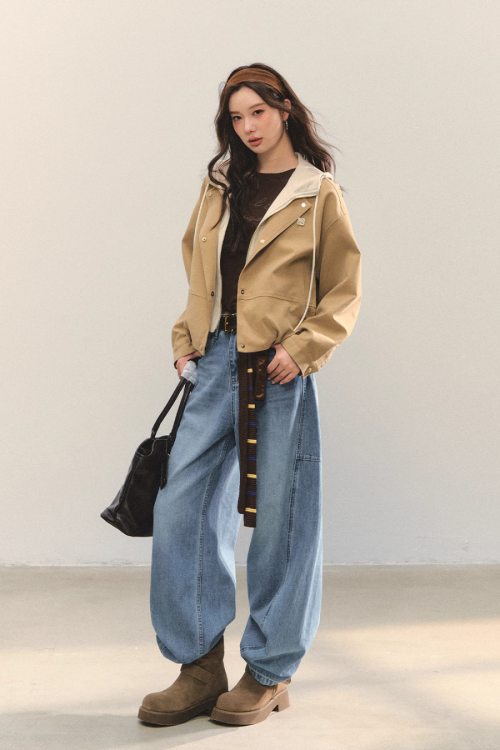 Retro Casual Khaki Jacket / Long-Sleeve Top