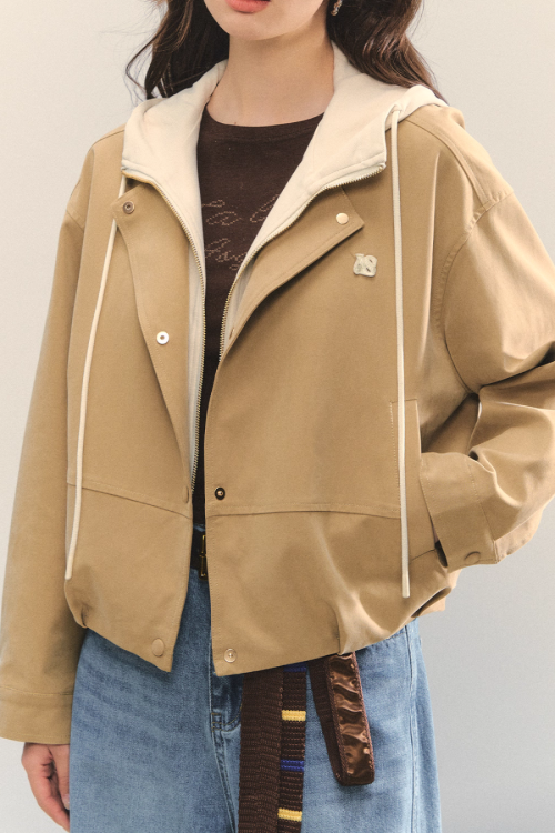 Retro Casual Khaki Jacket / Long-Sleeve Top