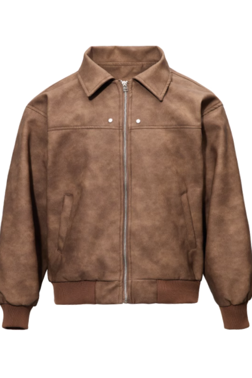 Retro Collar Leather Jacket