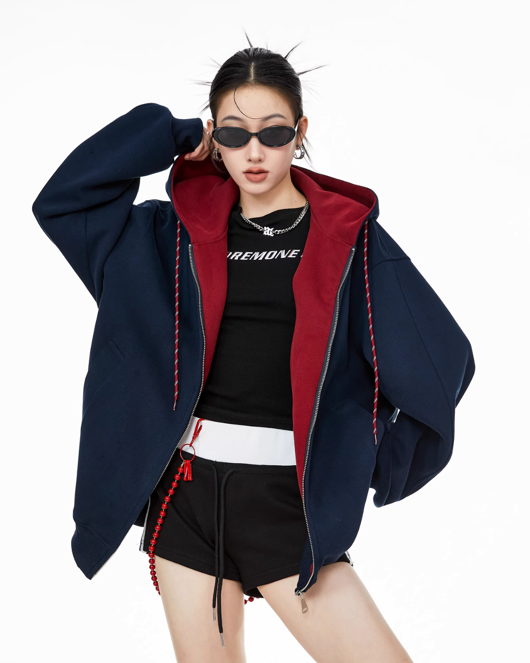 Retro Color Block Zip Hoodie Retro Color Block Zip Hoodie