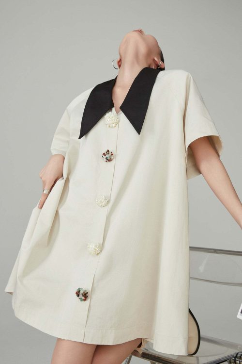 Retro Color-Blocked T-Shirt Dress