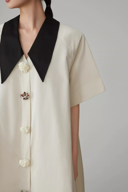 Retro Color-Blocked T-Shirt Dress