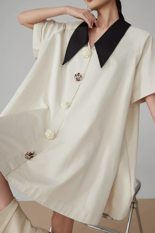 Retro Color-Blocked T-Shirt Dress