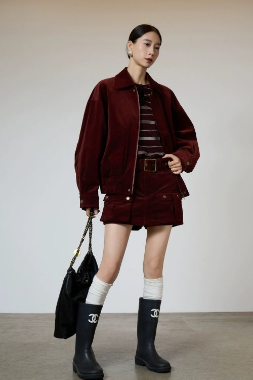 Retro Corduroy Jacket / Mini Skirt