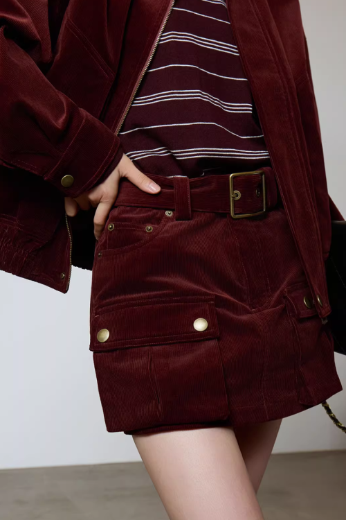 Retro Corduroy Jacket / Mini Skirt