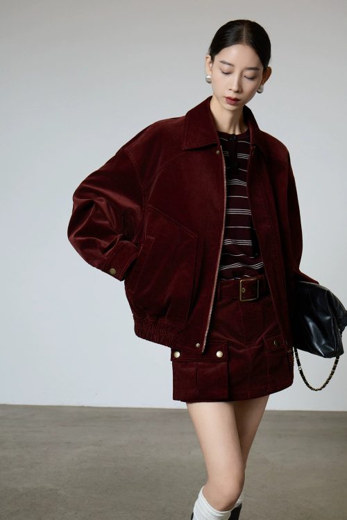 Retro Corduroy Jacket / Mini Skirt