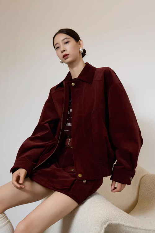 Retro Corduroy Jacket / Mini Skirt