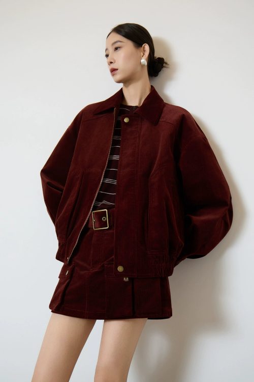 Retro Corduroy Jacket / Mini Skirt