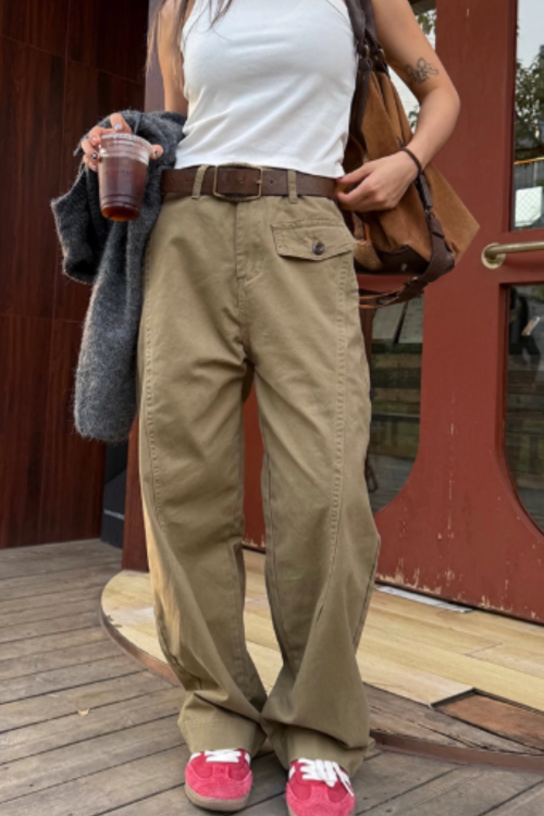 Retro Curved Knife Pants