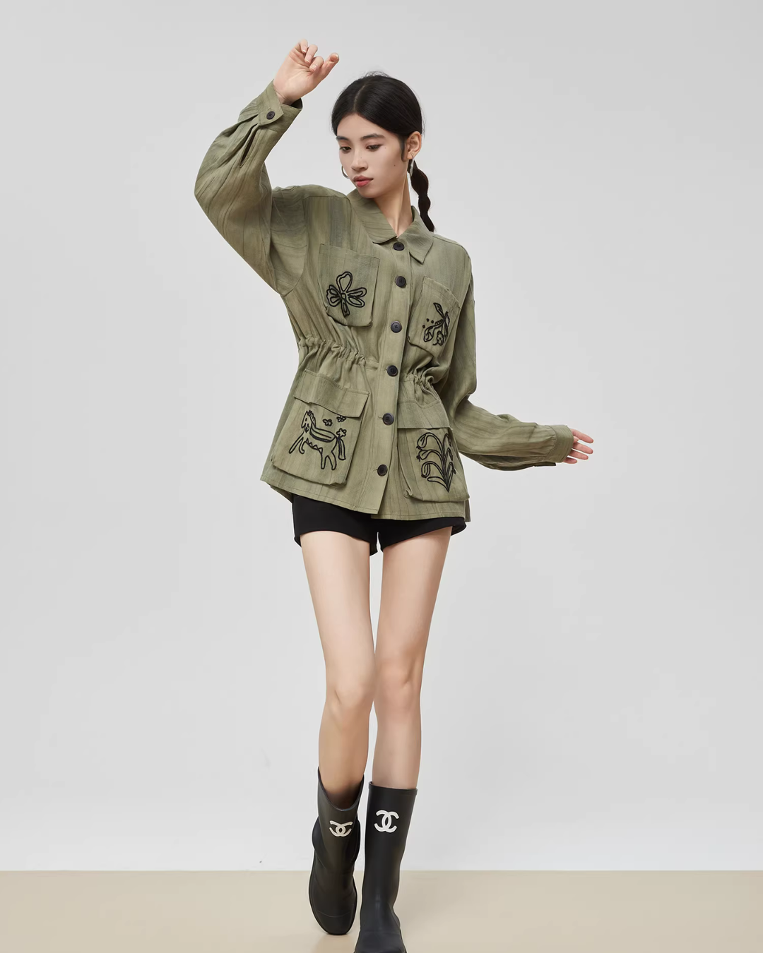 Retro Green Embroidered Shirt Retro Green Embroidered Shirt