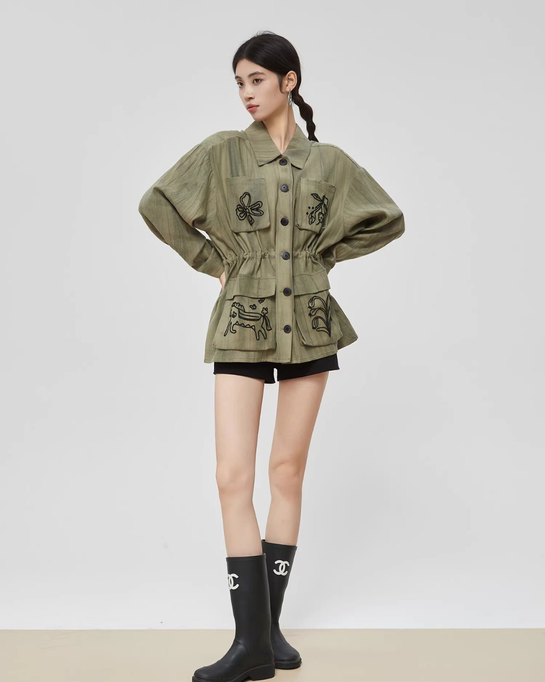 Retro Green Embroidered Shirt Retro Green Embroidered Shirt