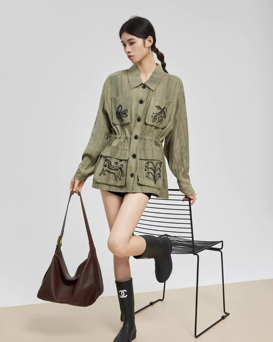 Retro Green Embroidered Shirt Retro Green Embroidered Shirt