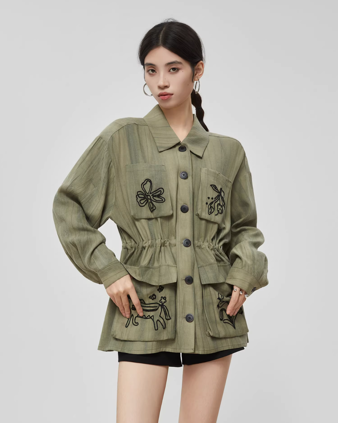 Retro Green Embroidered Shirt Retro Green Embroidered Shirt