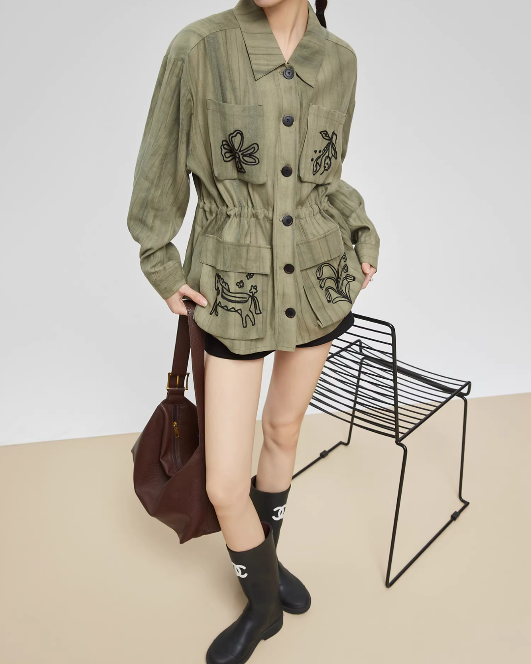 Retro Green Embroidered Shirt Retro Green Embroidered Shirt