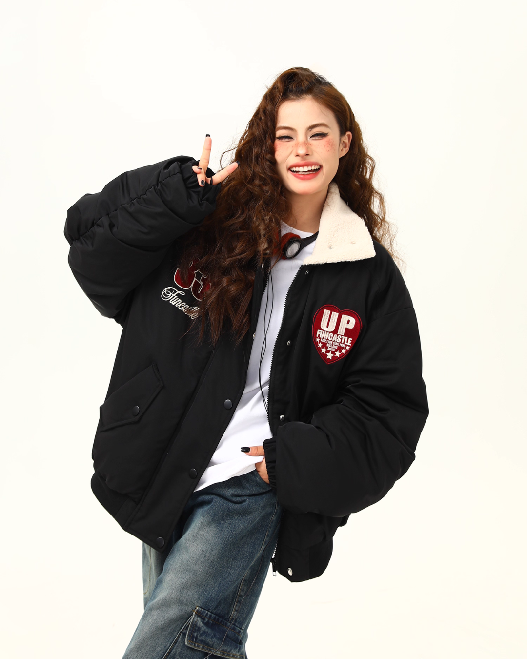 Retro Lambswool Collar Cotton Jacket Retro Lambswool Collar Cotton Jacket