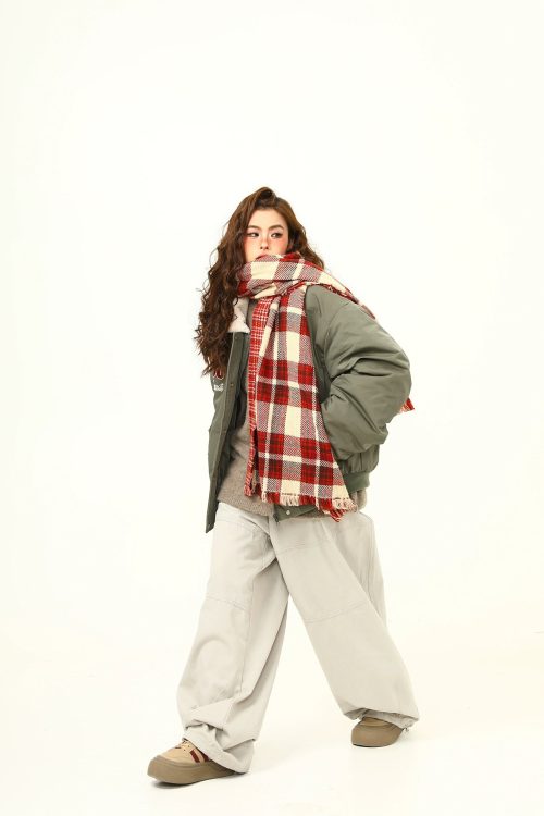 Retro Lambswool Collar Cotton Jacket