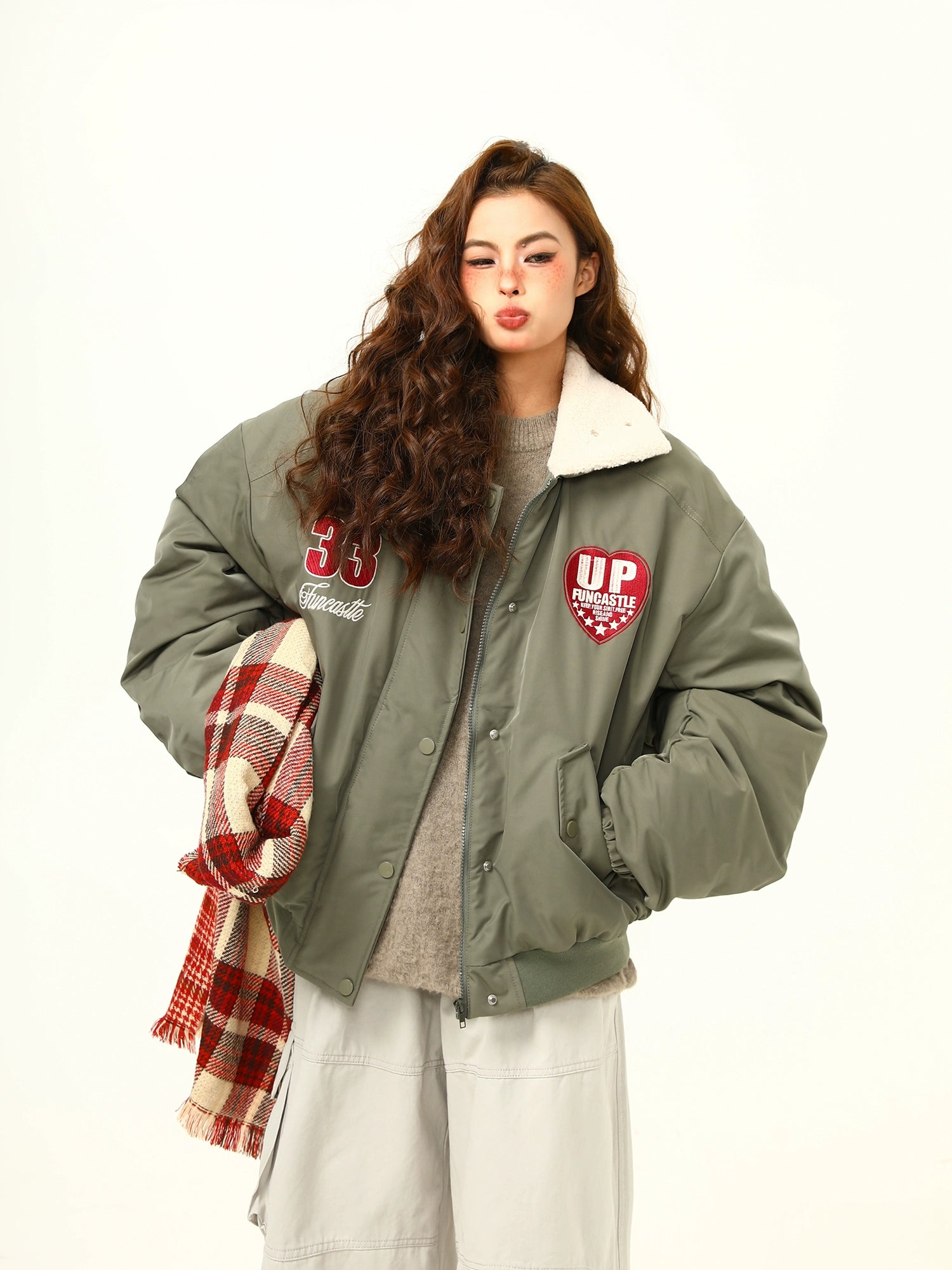 Retro Lambswool Collar Cotton Jacket Retro Lambswool Collar Cotton Jacket