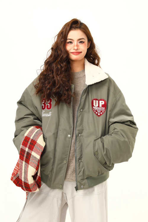 Retro Lambswool Collar Cotton Jacket