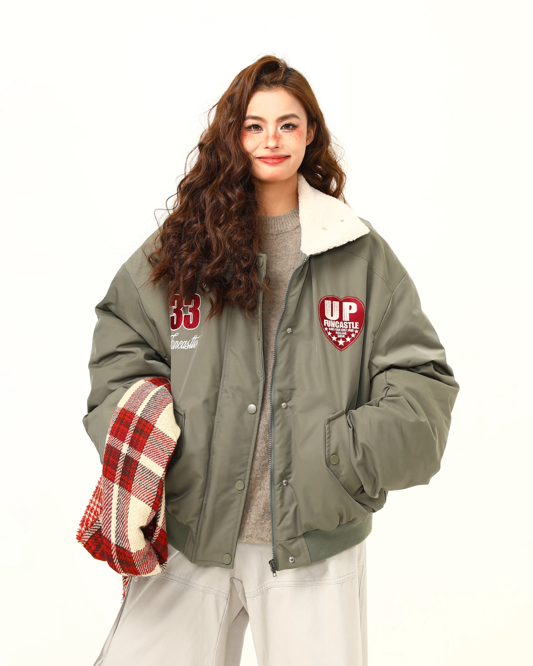 Retro Lambswool Collar Cotton Jacket Retro Lambswool Collar Cotton Jacket