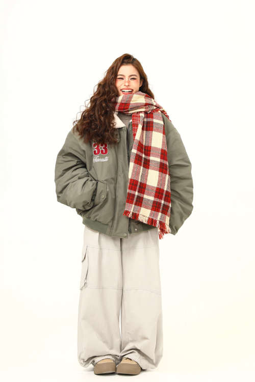 Retro Lambswool Collar Cotton Jacket