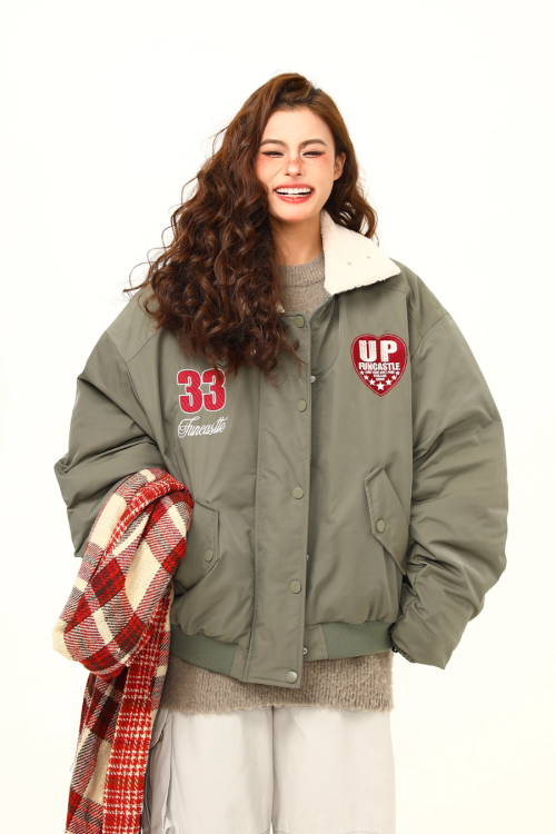 Retro Lambswool Collar Cotton Jacket