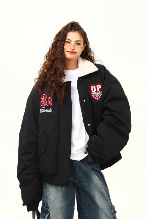 Retro Lambswool Collar Cotton Jacket