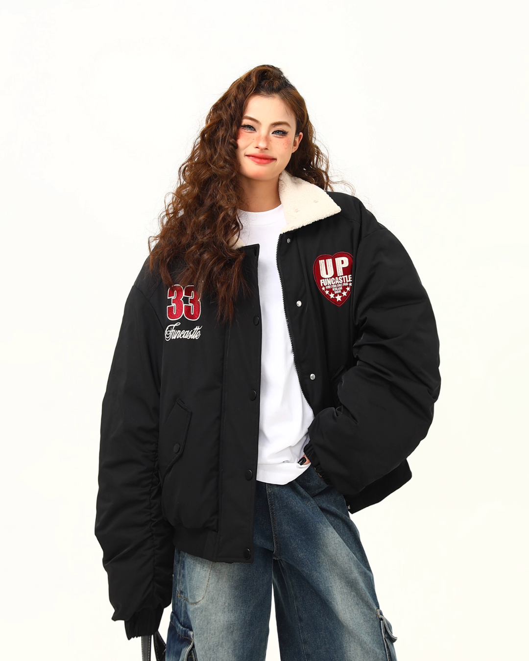 Retro Lambswool Collar Cotton Jacket Retro Lambswool Collar Cotton Jacket