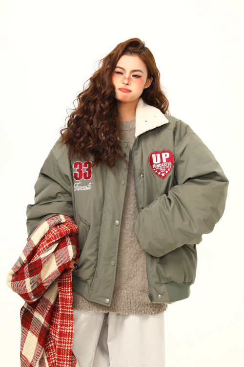 Retro Lambswool Collar Cotton Jacket