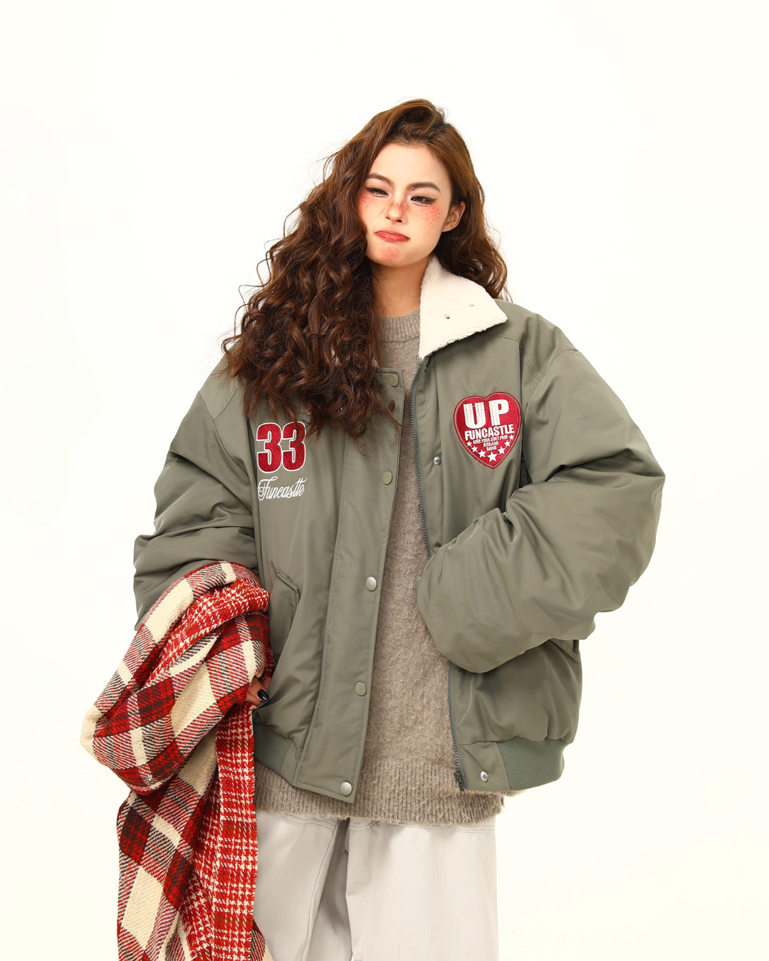 Retro Lambswool Collar Cotton Jacket Retro Lambswool Collar Cotton Jacket