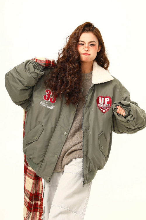 Retro Lambswool Collar Cotton Jacket