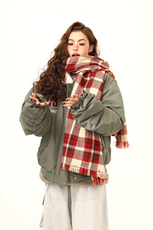 Retro Lambswool Collar Cotton Jacket