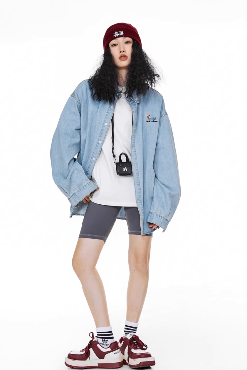 Retro Loose Silhouette Denim Shirt