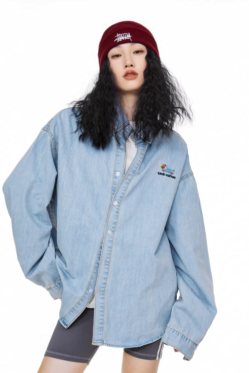 Retro Loose Silhouette Denim Shirt