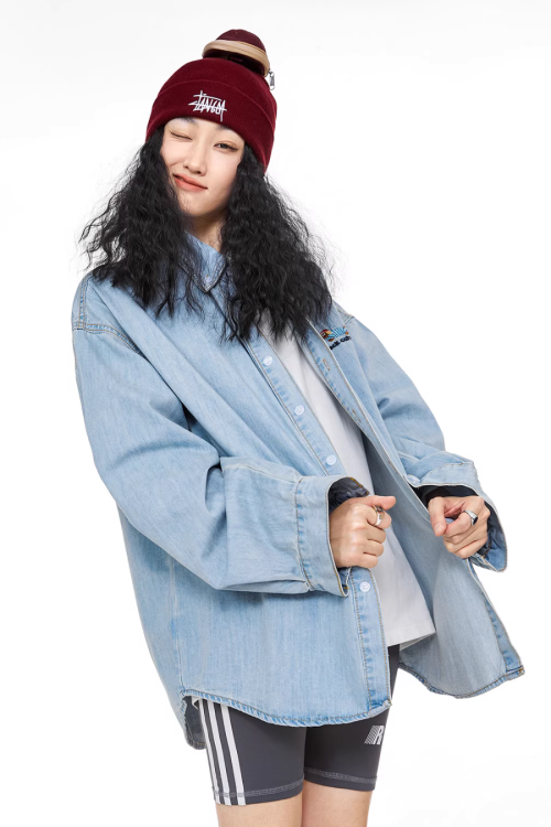 Retro Loose Silhouette Denim Shirt