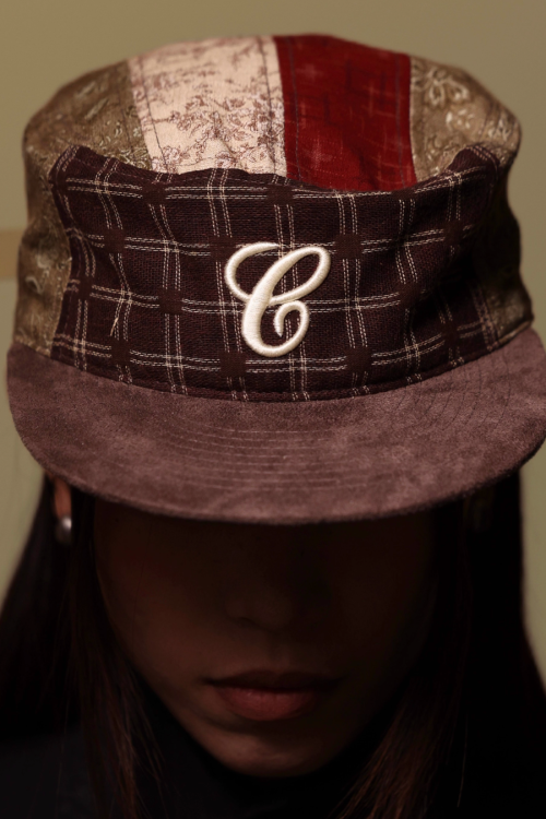 Retro Mix Fabric Embroidered Cap