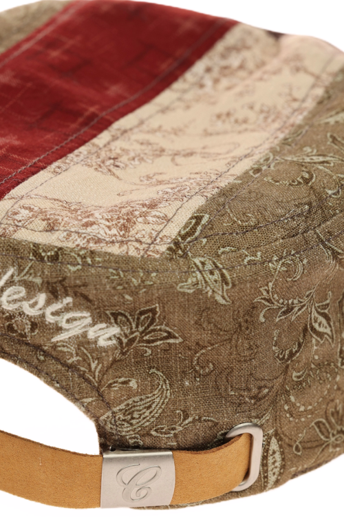 Retro Mix Fabric Embroidered Cap