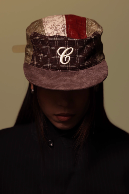 Retro Mix Fabric Embroidered Cap