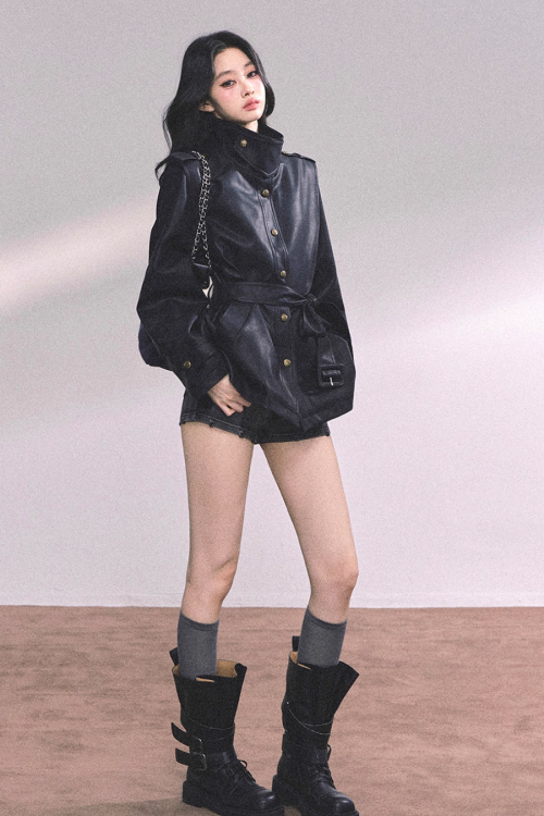 Retro Oversized Leather Jacket