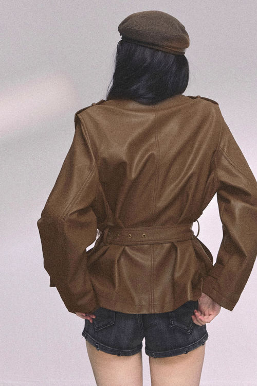 Retro Oversized Leather Jacket