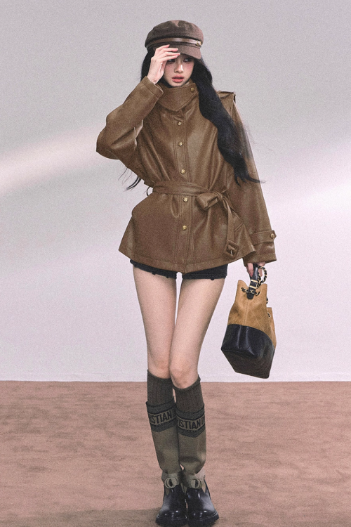 Retro Oversized Leather Jacket